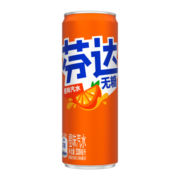 可口可乐 芬达含汽碳酸饮料无糖摩登罐330ml*24罐整箱橙味汽水