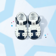 黑卡会员：泰兰尼斯男童凉鞋夏季款1-3岁婴儿软底包头防滑机能鞋宝宝学步鞋 白蓝 21(鞋内长14cm)