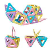 魔磁玩家（ MAGPLAYER）磁力片儿童玩具46件+54片几何拼片大号6.5cm积木拼插生日礼物