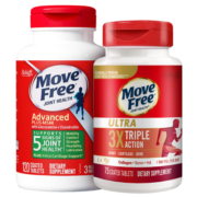 Move Free益节氨糖软骨素绿瓶120粒+UC2骨胶原蛋白 白瓶75粒 美国进口维骨力