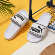 PUMA彪马官方 男女同款LOGO款潮流拼色拖鞋 LEADCAT 372276 白-金色-黑色 02 35.5