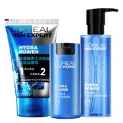 L'OREAL PARIS 巴黎欧莱雅 男士护肤品套装（洁面100ml+水凝露120ml+滋润乳50ml）赠洁面膏50ml+水疑露15ml +玻尿酸乳22ml+会员加赠面1片*2件