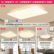 NVC Lighting 雷士照明 B3 两室两厅 4灯丨语音智控客厅+语音智控卧室*2+风扇灯