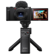 索尼（SONY）ZV-1 II 新一代Vlog数码相机/4K视频/超广角/大光圈/美肤 手柄电池套装 (ZV-1M2/ZV1M2)  黑色