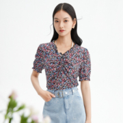 30日10点：Juzui 玖姿 annakro系列 女款时尚印花T恤 JTBX80361100