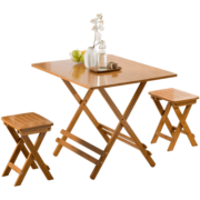 木马人简易免安装折叠桌餐桌饭桌餐桌椅收纳桌椅小方桌长木桌子茶几茶桌 升级款-茶色正方形80*80