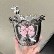 梦杭 网红沙拉甜品玻璃碗2个 赠小熊勺子+蝴蝶结