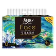 洁柔抽纸 油画Face加厚4层100抽面巾纸*6包(L号 触感柔软 可湿水)