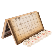得力（deli）中国象棋套装折叠防水棋盘家庭亲子套装原木色棋子4.0 大号 6734