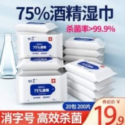 帆王 75度酒精湿巾便携装 10抽*10包