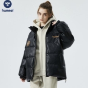 Hummel 大黄蜂 情侣防风保暖刺绣皮质棉服外套 3色