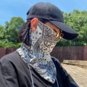 防晒面罩女士遮全脸冰丝围脖男夏季开车面纱骑行面巾脖子防护脸罩