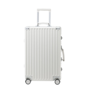 花花公子行李箱铝框拉杆箱多功能万向轮学生旅行箱登机男女20英寸白色