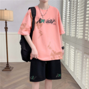 青少年运动套装男孩初中高中学生纯棉短袖t恤搭配帅气大童夏装潮