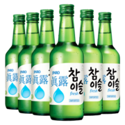 真露韩国进口烧酒16.5° 竹炭酒 360ml*6瓶装