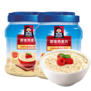 无添加蔗糖！QUAKER 桂格 快煮燕麦片 1kg*2罐