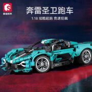 森宝积木 积械狂飙系列 701054  1:18奔雷圣卫积木跑车