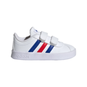 adidas「T头鞋」阿迪达斯VL COURT男婴童魔术贴板鞋学步鞋小白鞋 白/蓝/红 20(115mm)
