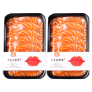 女王与鲜生 挪威冰鲜三文鱼(大西洋鲑）刺身鱼腩中段切片生吃即食生鱼片 精选【中后段2盒共400g】偏瘦