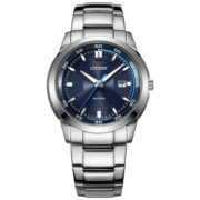 西铁城（CITIZEN）手表 光动能深海蓝盘时分针夜光男士腕表 BM7140-54L