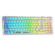 AULA 狼蛛 F98 99键 蓝牙三模无线机械键盘 白透 灰木轴V3