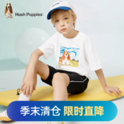 Hush Puppies 暇步士 夏季薄款男/女童纯棉短袖短裤两件套装（105~170码）3色
