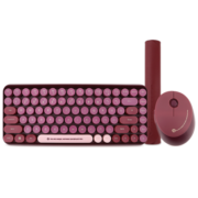 镭拓（Rantopad）RF100 无线键盘鼠标套装 办公键鼠套装 便携 仿古圆点键盘 鼠标 鼠标垫套装 紫色