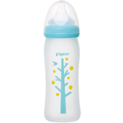 贝亲(Pigeon)护层玻璃奶瓶 婴幼儿仿母乳新生儿宽口径奶瓶 M号奶嘴240ml(小树款)