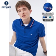 Navigare意大利小帆船polo衫短袖男新款上衣条纹翻领休闲高档体恤