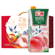 汇源 无添加纯果汁健康营养饮料 100%桃汁1L*6盒整箱 礼盒