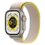 百亿补贴：苹果（Apple）手表Watch Ultra钛金属智能运动电话手表男女情侣通用血氧监测GPS+蜂窝款 黄配米色 野径回环式表带 小号