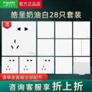 施耐德正品皓呈全屋套餐开关插座面板暗装五孔插座双控开关28只装
