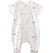 童泰 夏季婴儿床品 1-2岁宝宝棉纱分腿睡袋 防踢被 粉色 76*48cm