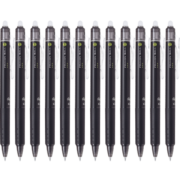 百乐（PILOT）按动中性笔 摩磨擦子弹头彩色水笔 黑色 0.5mm 12支装  LFBK-23EF