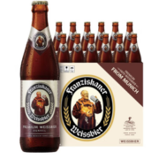 PLUS会员！Franziskaner范佳乐 小麦黑啤酒 450ml*12瓶