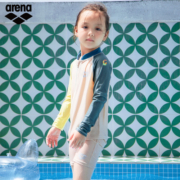 arena阿瑞娜儿童分体泳衣男孩游泳衣夏2023新款泳装泳裤长袖套装