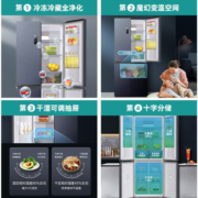 海信 463升变频一级能效十字双开门四开门冰箱超薄嵌入式风冷无霜除菌净化 冰箱
