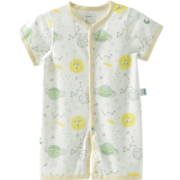 aqpa【新疆棉】婴儿纯棉连体衣婴幼儿爬服夏季新生宝宝衣服薄款哈衣 星际之旅-蓝调 73cm