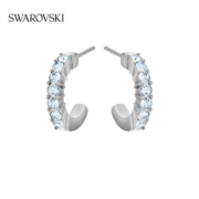 施华洛世奇（SWAROVSKI）【品牌官方直售】施华洛世奇 MINI HOOP 耳饰 镀白金色  5073036