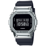 卡西欧(Casio)手表G-SHOCK金属复古小方块防水运动男表 小银块GM-5600-1
