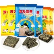 波力海苔夹心脆 休闲零食 即食脆紫菜 海味小吃 夹心海苔脆片 芝麻脆 荞麦脆 椰丝脆72克（12克*6包）