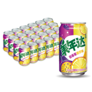MIRINARA 美年达 可乐 Mirinda 百香果菠萝味 果味汽水 低糖酸甜 常规罐 碳酸饮料 整箱 330ml*24听 百事可乐出品