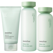 悦诗风吟（Innisfree）绿茶水乳洗面奶套平衡补水锁水清洁清爽控油爽肤水保湿乳护肤品夏
