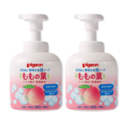 贝亲（Pigeon）日本原装进口 桃叶宝宝沐浴露洗发水二合一儿童低刺激保湿桃子水 洗发沐浴二合一本体*2瓶装