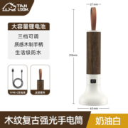 TanLook手电筒强光超长续航远射便携家用氙气TYPE-C充电led灯 【木纹款】黑/收纳袋/皮质尾绳