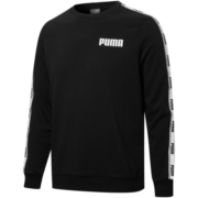 彪马（PUMA） 官方 卫衣秋冬男子运动休闲长袖复古串标圆领套头卫衣外套848722 黑色-01 L(180/100A)
