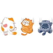 威曼斯 车贴划痕遮挡遮盖创意猫咪 抓痕猫咪3件套小号