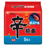 京东百亿补贴：农心 鲜虾口味辛拉面 方便面 袋面速食零食品 五连包 120g*5包
