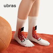 Ubras 联名系列 撞色提花中筒袜 3双