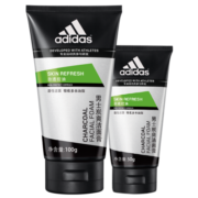 阿迪达斯(adidas)男士洗面奶男专用控油去黑头炭爽洁面膏 炭爽100g+50g